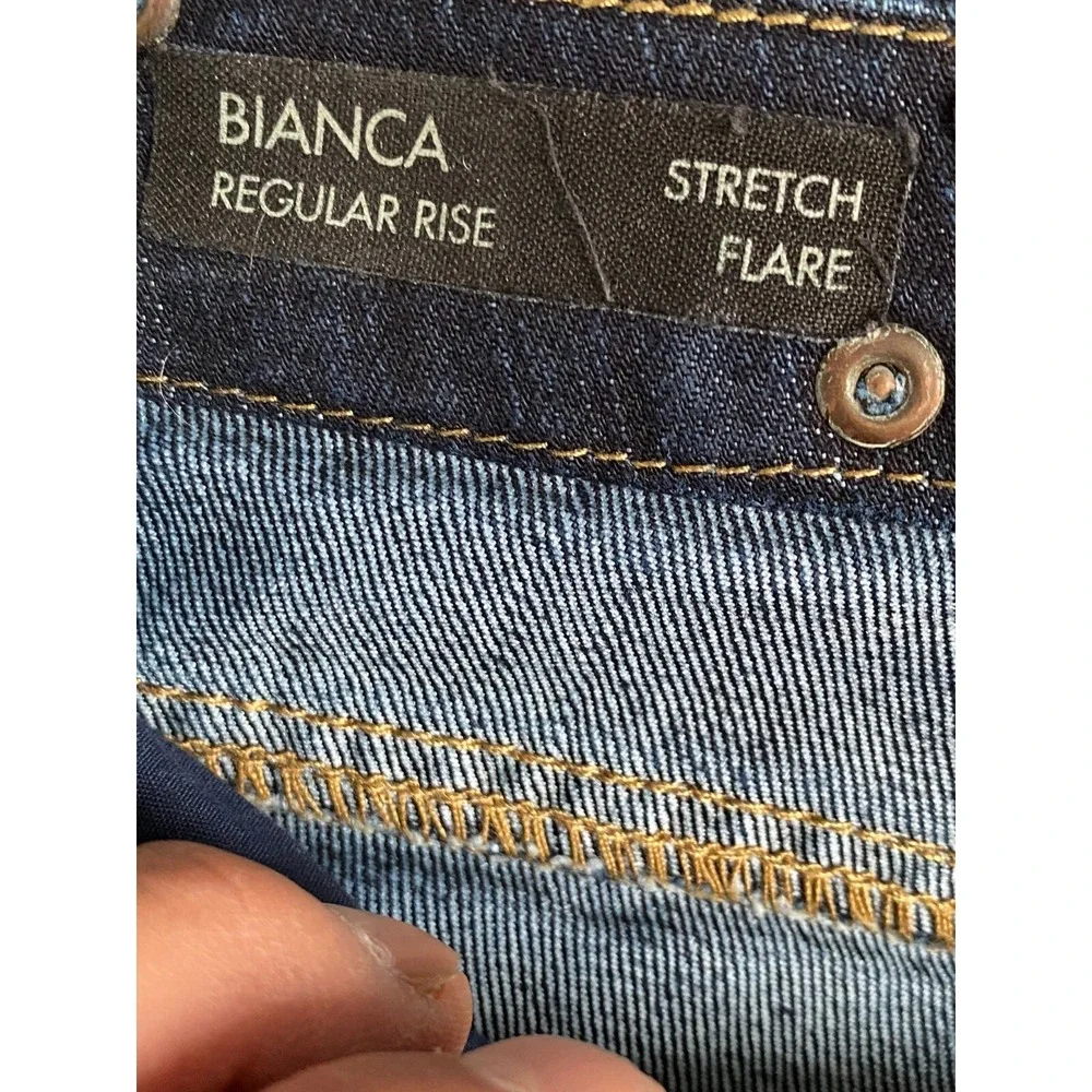 Buffalo David Bitton Bianca Regular Rise Stretch Flare Jeans Dark Wash Size‎ 28